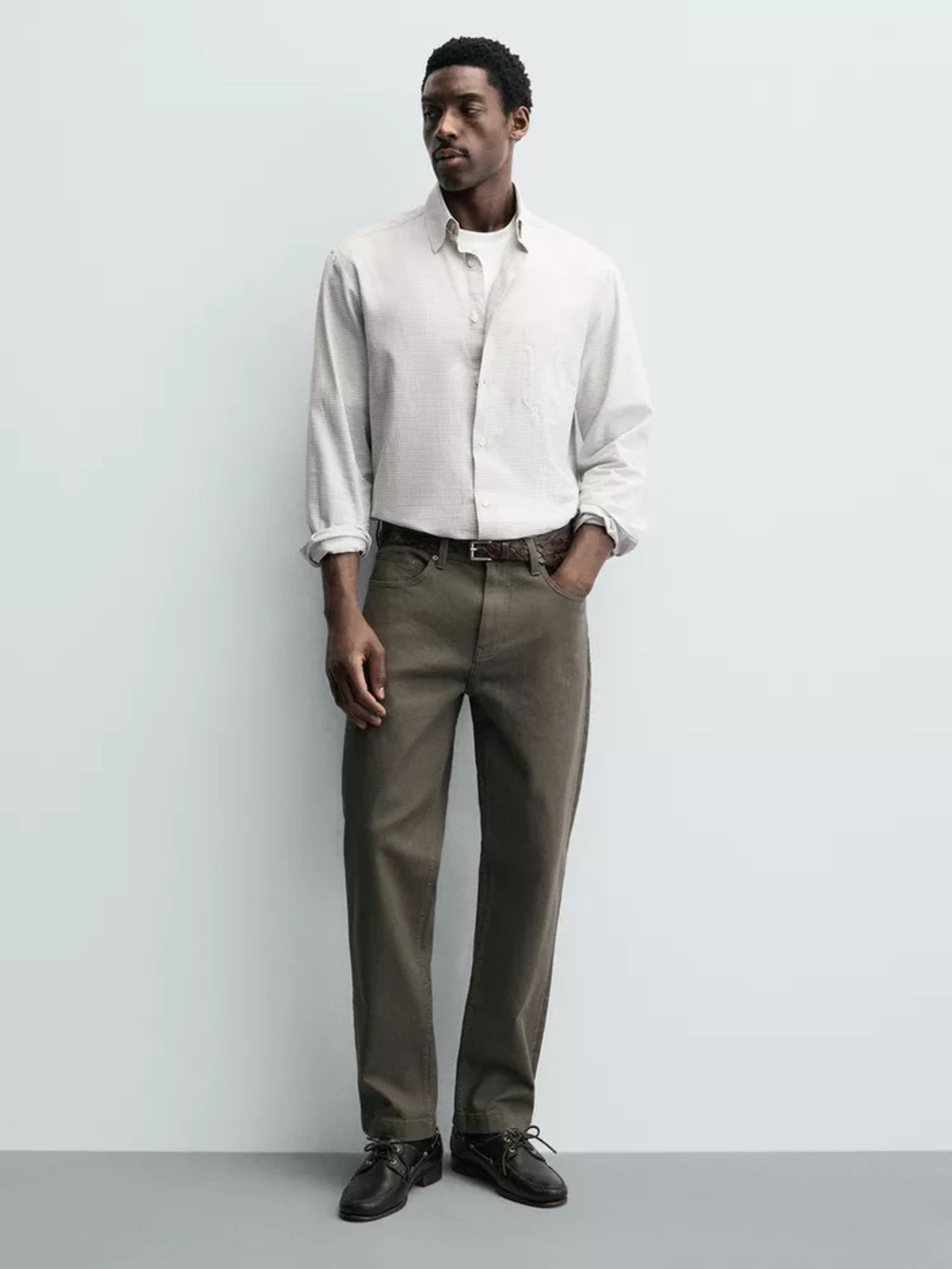 NWT Zara Men's Straight leg Trousers Jeans US 31, EUR 40 Taupe grey Olive Mid